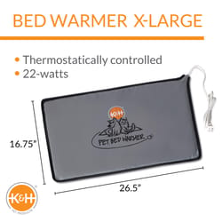 K&H Pet Prodcuts Gray Heated Pet Mat 26.5 in. W X 16.75 in. L