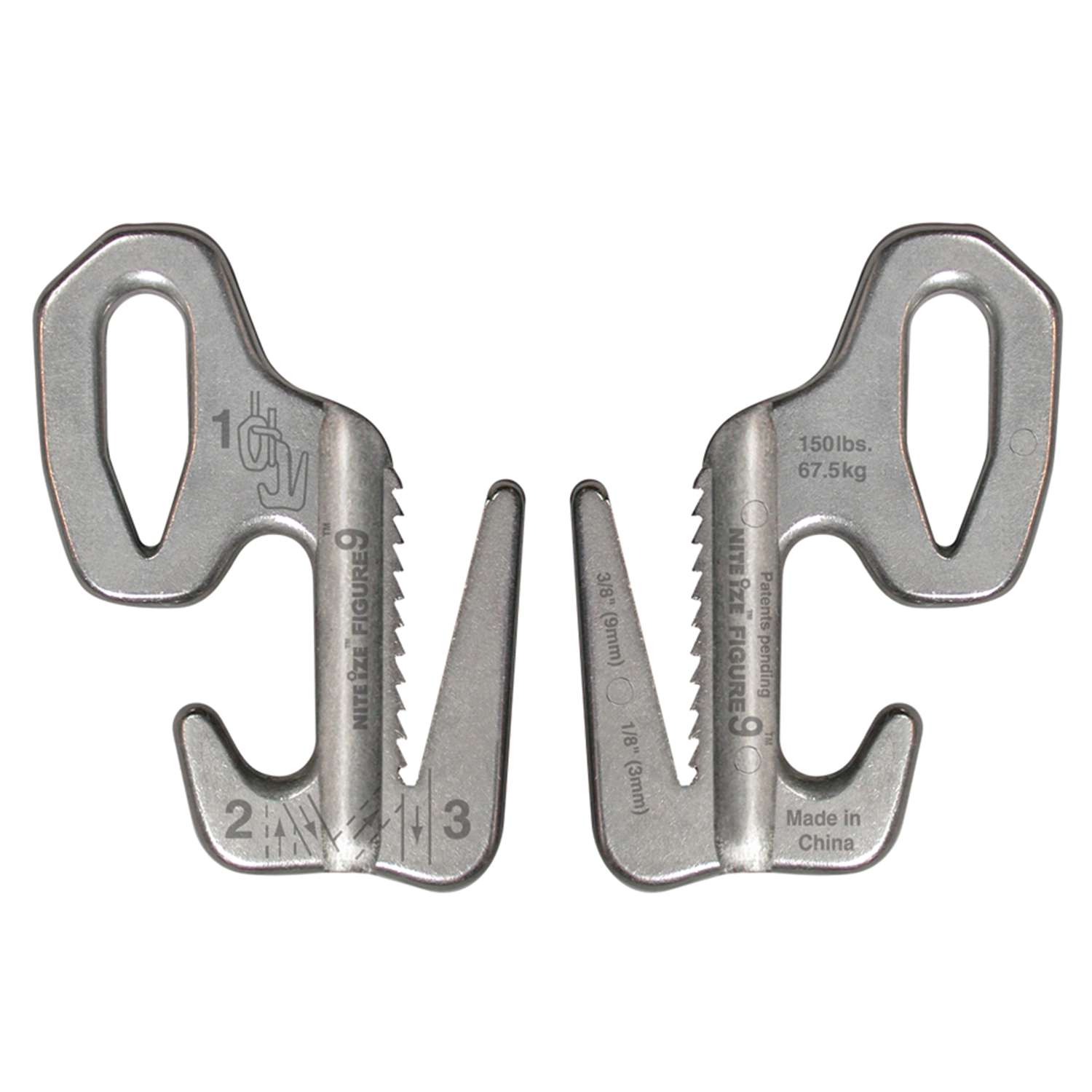 Nite Ize Figure 9 3 in. L Silver Twisted Plastic Tie-Down Rope