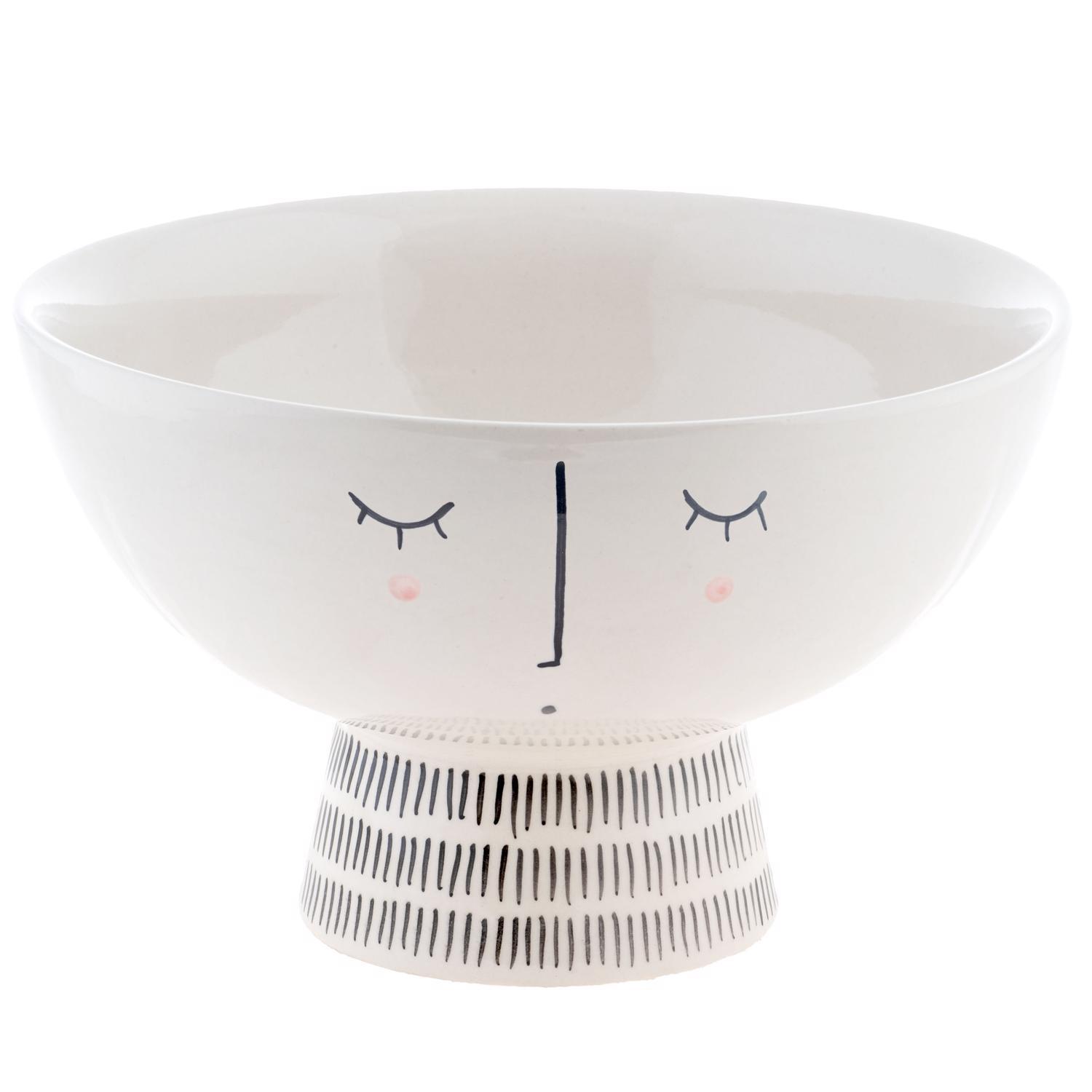 Karma Gifts Black/White Ceramic Expressions Bowl 1 pk Sansujyuku sansujyuku.com