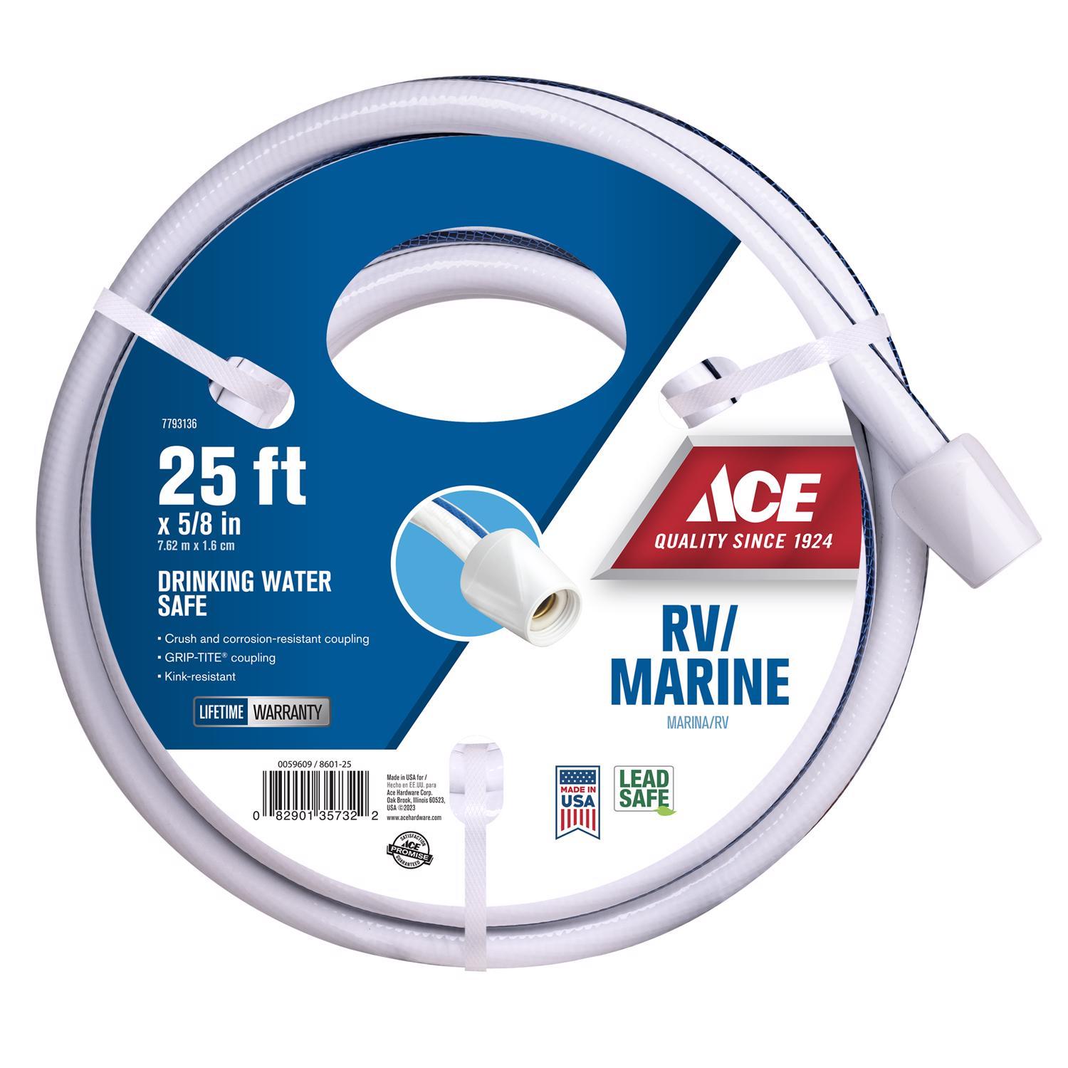Ace SmartFLO 5/8 in. D X 25 ft. L RV/Marine Hose White