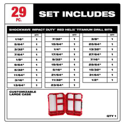 SHOCKWAVE 1/2 in. Drive Metric 6 Point Impact Socket Set with Titanium  Drill Bit Set (52-Piece)