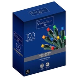 Celebrations Blue LED Micro/5mm Multicolored 100 ct String Christmas Lights 24.5 ft.