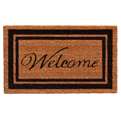 Home & More 1.58  W X 2.58  L Multi-color Black Border Welcome Coir Door Mat