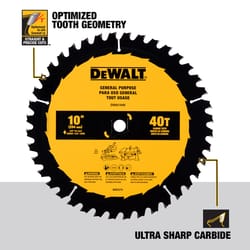 DeWalt 10 in. D X 5/8 in. Carbide Tipped Circular Saw Blade 40/60 teeth 2 pk