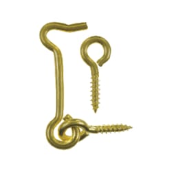 Ace Small Polished Brass Green Brass 2 in. L Hook and Eye 1 pk