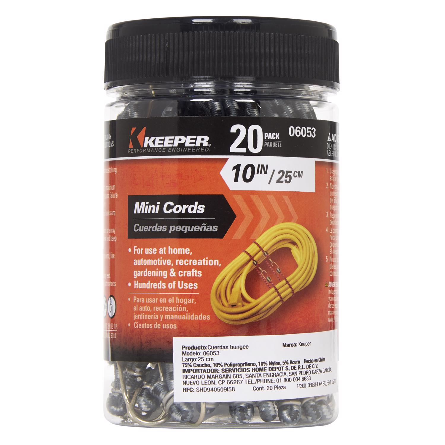 Keeper Mini Bungee Cords, 10 - 20 count