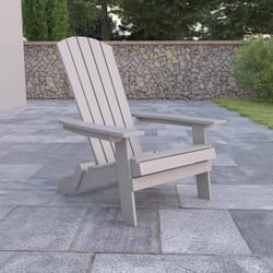 Flash Furniture Charlestown Gray Resin Frame Adirondack Foldable Chair