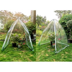 Zenport Green 55.1 in. W X 55.1 in. D X 70.9 in. H Peak Style Greenhouse