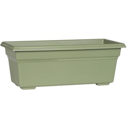 Novelty 6.4 in. H X 17.5 in. W X 8 in. D Plastic Countryside Flower Box Sage