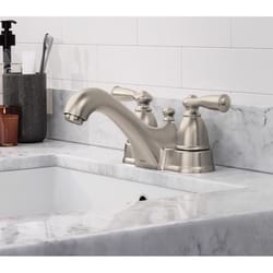 Moen Banbury Brushed Nickel Traditional Bathroom Faucet 4 in.