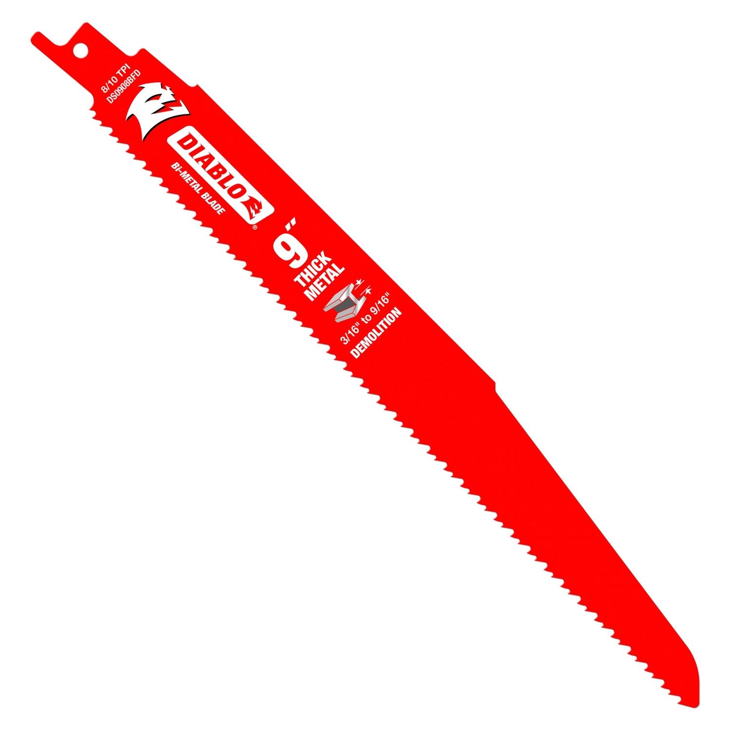 Diablo 9 in. Bi-Metal Reciprocating Saw Blade 8/10 TPI 15 pk Sansujyuku sansujyuku.com