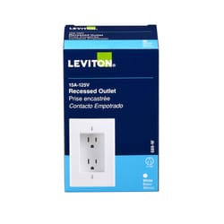Leviton 15 amps 125 V Duplex White Outlet 5-15R 1 pk