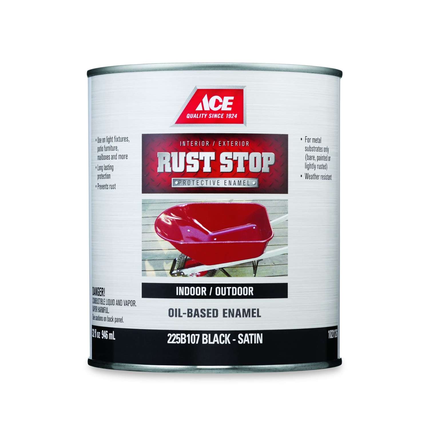 Ace Rust Stop Indoor / Outdoor Satin Black OilBased Enamel Rust