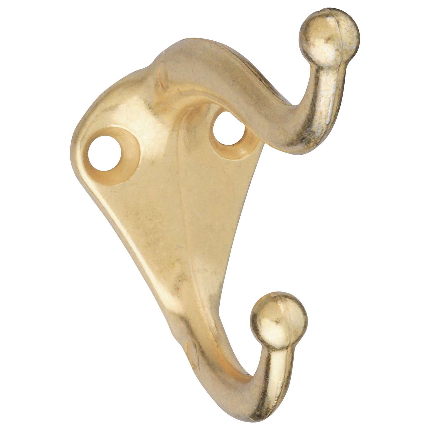 National Hardware 2.75 in. L Brass Plated Gold Zinc Coat/Hat Hook 35 lb ...