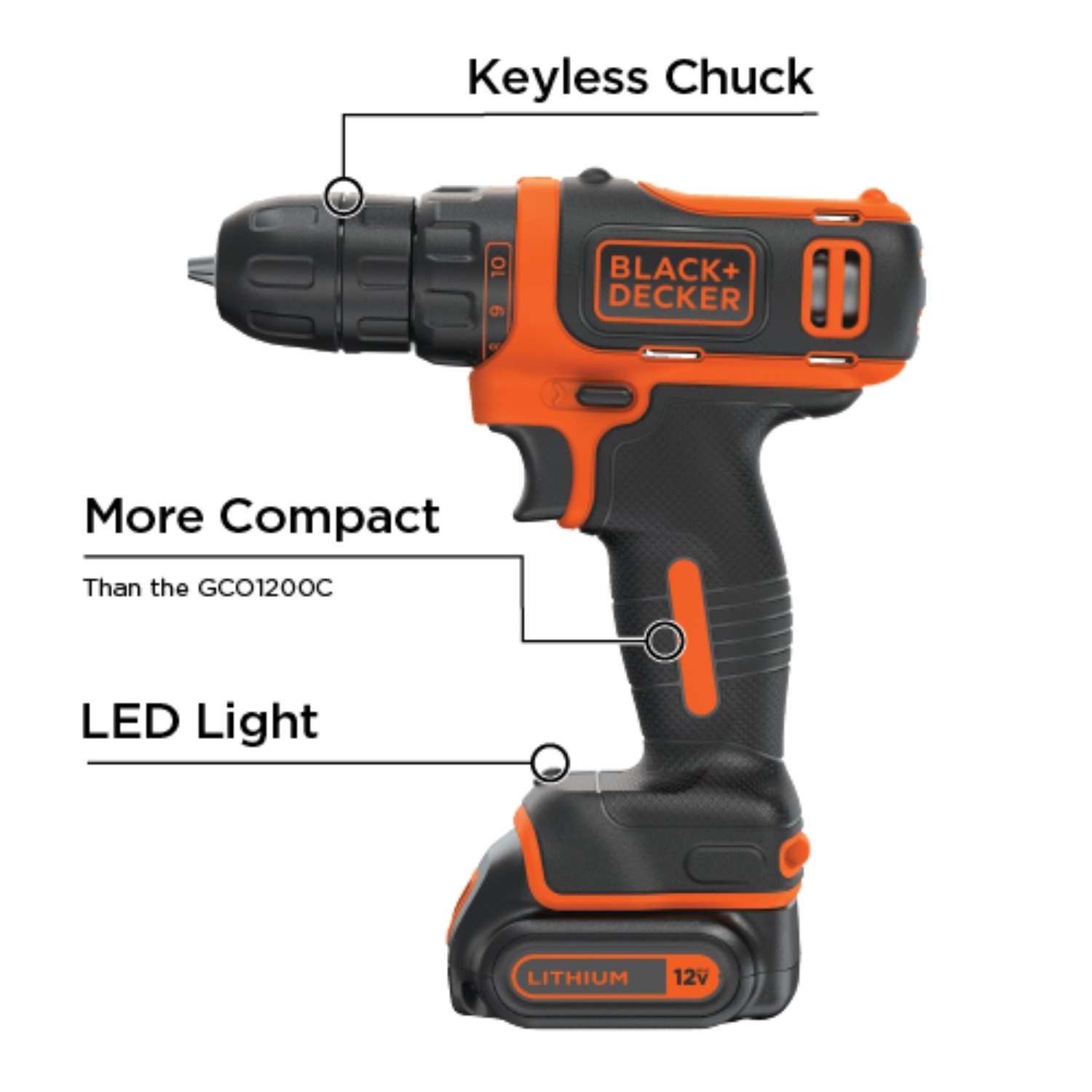 Black & Decker BDCDD12C 12V MAX* Cordless Lithium Drill-Driver