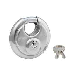 Master Lock 40DPF Discus Padlock 2-3/4 in. H X 2-3/4 in. W Stainless Steel 4-Pin Cylinder Disk Padlo