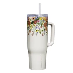 Corkcicle Cruiser 40 oz Garden Party Cream BPA Free Rifle Paper Insulated Straw Tumbler