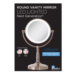 Zadro Next Generation 5.5 in. H X 5.5 in. W LED Vanity Mirror Satin Nickel Rose Gold