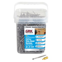 GRK Fasteners Pheinox No. 8 in. X 2-1/2 in. L Star Trim Head W-Cut Construction Screws