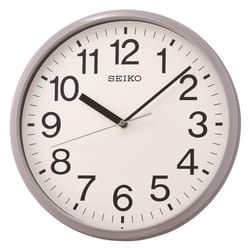 Seiko 12 in. L X 1.81 in. W Indoor Classic Analog Wall Clock Glass/Plastic Gray