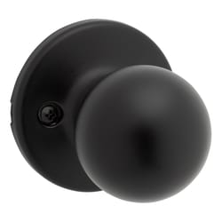 Kwikset Polo Matte Black Passage Knob 1-3/4 in.