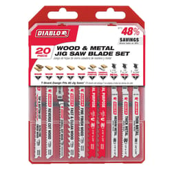 Diablo 0 in. T-Shank Fiber Cement & Plaster Jig Saw Blade Set 20 pc