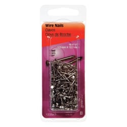 HILLMAN 19 Ga. X 1/2 in. L Bright Steel Wire Nails 1 pk 1.75 oz