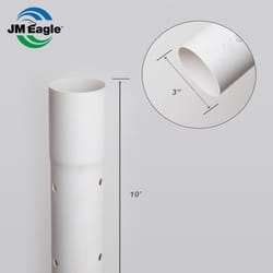 JM Eagle PVC Perforated Sewer and Drain Pipe 3 in. D X 10 ft. L Bell 0 psi