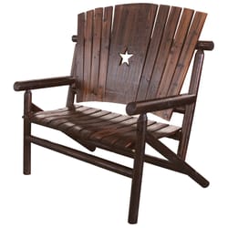 Leigh Country Char-Log Brown Wood Star Garden Bench 47.6 in. H X 51.2 in. L X 29.1 in. D