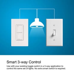 Lutron Caseta 5 amps Single Pole 3-Way Smart-Enabled Dimmer Switch White 1 pk