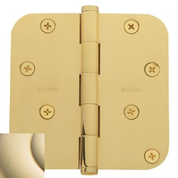 Baldwin Estate 4 in. L Polished Brass Door Hinge 1 pk