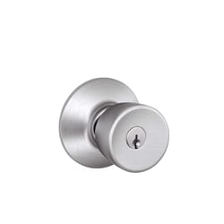 Schlage Bell Satin Chrome Entry Door Knob 1-3/4 in.