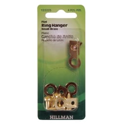 Hillman AnchorWire Brass-Plated Small Ring Hanger 1 lb 4 pk