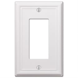 Amerelle Chelsea White 1 gang Stamped Steel Decorator Wall Plate 1 pk