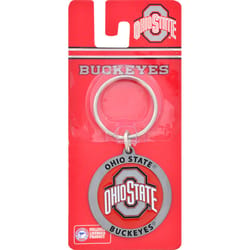 HILLMAN NCAA Tempered Steel Red Split Ring Keychain