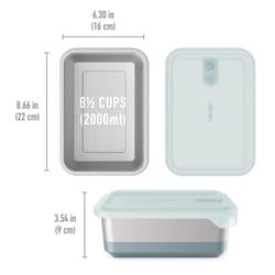 Bentgo Microsteel 8.5 cups Aqua Food Container and Lid 1 pk