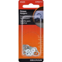 HILLMAN Steel-Plated Silver Picture Pender 0 lb 6 pk