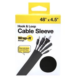 Wrap-It Storage Cable Sleeve 48 in. L Black Polypropylene Cable Sleeve