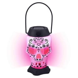 Magic Seasons White 5 in. LED Day of the Dead Lantern