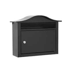 Architectural Mailboxes The Saratoga Galvanized Steel Wall Mount Black Locking Mailbox