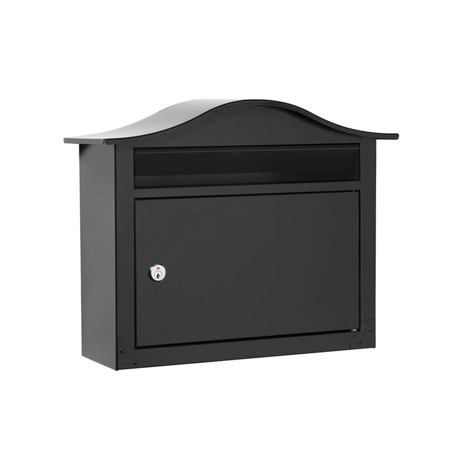 Architectural Mailboxes The Saratoga Galvanized Steel Wall Mount Black Locking Mailbox Ace