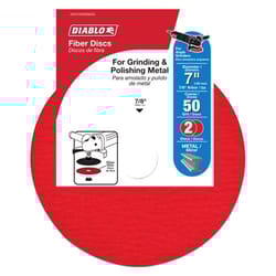 Diablo 7 in. D X 7/8 in. Aluminum Oxide Fiber Disc 50 Grit 2 pk