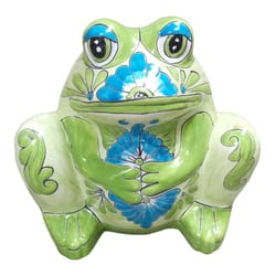 Avera Products Talavera 7 in. H X 6 in. W Ceramic Frog Planter Multicolored