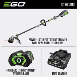 EGO Power+ Line IQ with Powerload ST1623T 16 in. 56 V Battery String Trimmer Kit (Battery &amp; Charger) W/ TELESCOPIC SHAFT &amp; 4.0 AH BATTERY