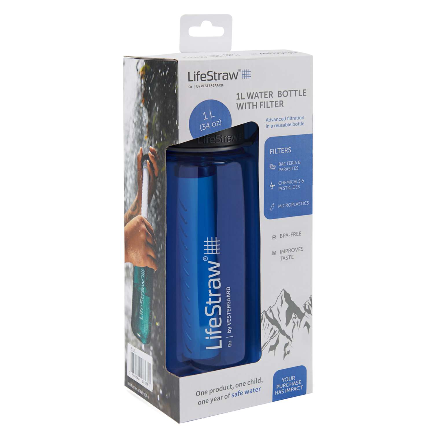 LifeStraw 1 L Blue BPA Free Filtered Water Bottle Ace Hardware