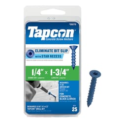 Tapcon 1/4 in. in. X 1-3/4 in. L Star Flat Head High/Low Concrete Screws