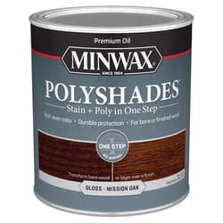 Minwax PolyShades Semi-Transparent Gloss Mission Oak Oil-Based Polyurethane Stain/Polyurethane Finis