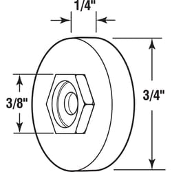 Prime-Line 3/4 in. D X 0.75 in. L Nylon Roller Assembly 2 pk