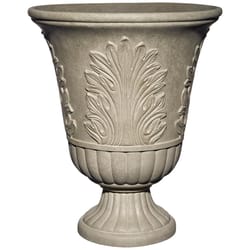 Classic Home & Garden 19 in. H X 16 in. D Plastic Larissa Urn Planter Sand