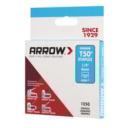 Arrow T50 3/8 in. W X 1/4 in. L 18 Ga. Flat Crown Heavy Duty Staples 1250 pk